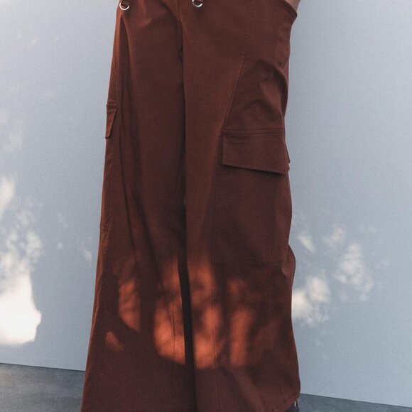 ZARA RELAXED CARGO TROUSERS WITH BELT SIZE M  1165/210/700 - Picture 3 of 5